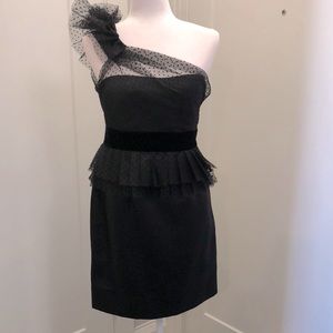 Phoebe Couture one shoulder black dress